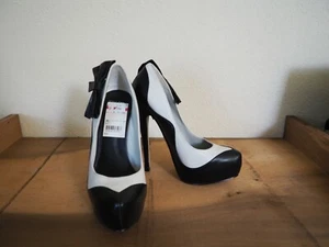 Truth or Dare Madonna Absätze Pumps Stilettos Schuhe Damen 5M schwarz weiß - Bild 1 von 8