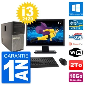 PC tour DELL 790 MT Screen 19 " Intel i3-2120 RAM 16Go Disk 2To Windows 10 Wifi - Zdjęcie 1 z 3