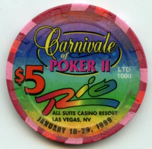 $5 Rio Carnivale of Poker II LE Chip Las Vegas 1999 - Picture 1 of 2
