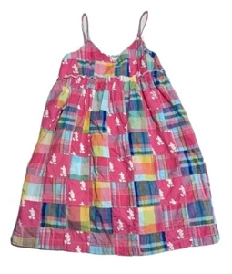 Disney Parks Patchwork Plaid Dress Girls M Mickey Mouse Print Pink  - Picture 1 of 8