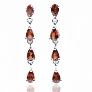 De Buman Ohrringe 2,16 kt Sterlingsilber echter Granat massiv - Bild 1 von 3