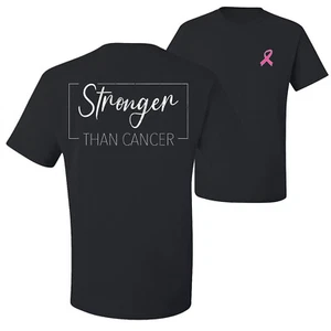 Stronger Than Cancer Distressed Front and Back Men Graphic TShirt - Picture 1 of 9