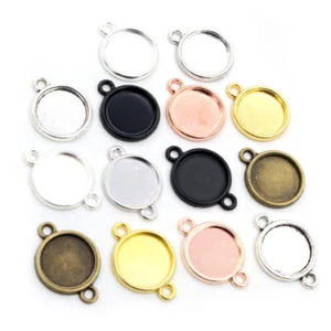 50X Round Blank Cabochon Base Tray Bezels Blank Setting for DIY Jewelry Making - Picture 1 of 20