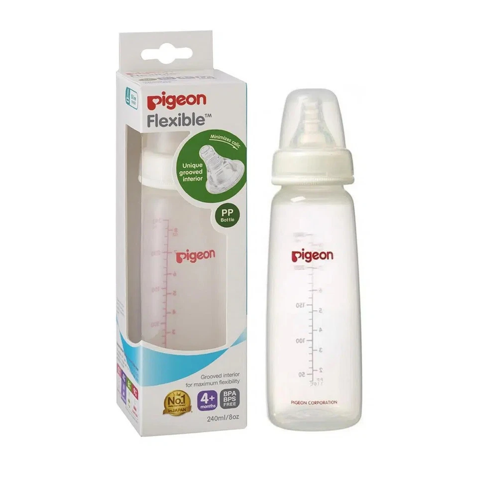 Бутылка Pigeon Flexible Peristaltic Slim Neck (PP) BPA и BPS бесплатно 4+ месяца 240 мл - Изображение 1 из 3