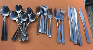 Vintage MCM Japan Edelstahl Besteck Ersatz 42-teiliges Set Löffel Gabel Messer - Bild 1 von 11