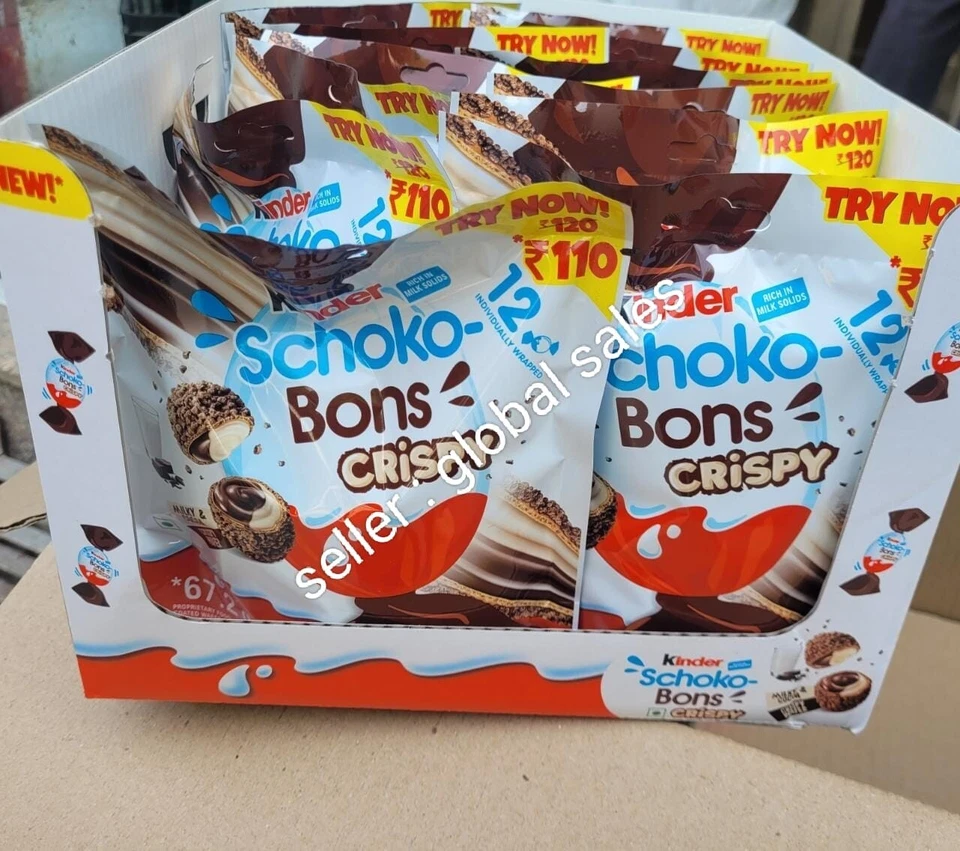 BOTONES DE CHOCOLATE PARA NIÑOS CRUJIENTES / KINDER CREMOSO / KINDER EGG, 140 BOLSAS, CADA UNA 67G Foto 1 de 1
