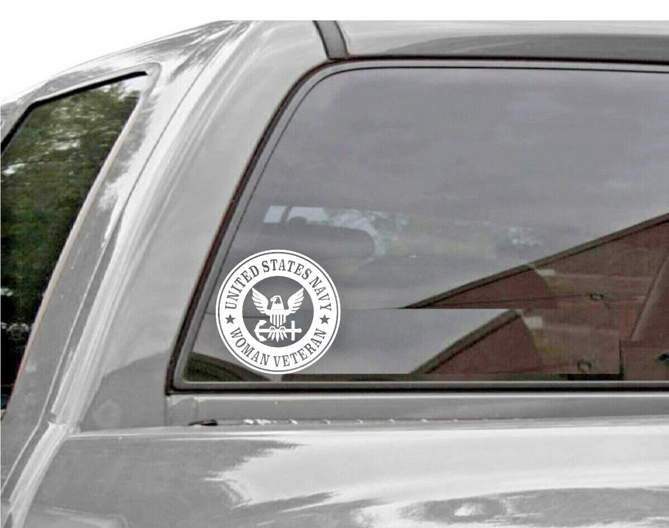 ORACAL UNITED STATES NAVY WOMAN VETERAN ROUNDEL Vinyl Window Decal Sticker
