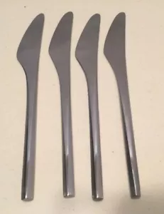 Vintage MCM Georg Jensen Denmark PRISM Stainless Steel Flatware 4 Dinner Knives - Picture 1 of 10