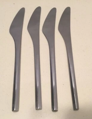 Vintage MCM Georg Jensen Denmark PRISM  Stainless Steel Flatware 4 Dinner Knives - Image 1 of 4