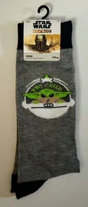 NWT Disney Star Wars Mandalorian Baby Yoda The Child Crew Socks 10-13 Gray  - Picture 1 of 4