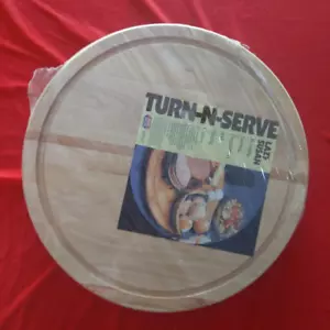 21 Inch Round Natural HardWood Groove Turntable Lazy Susan FoleyMartens New - Picture 1 of 13