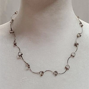 Vintage Sterling Silber geschwungene Gliederkette - Bild 1 von 5