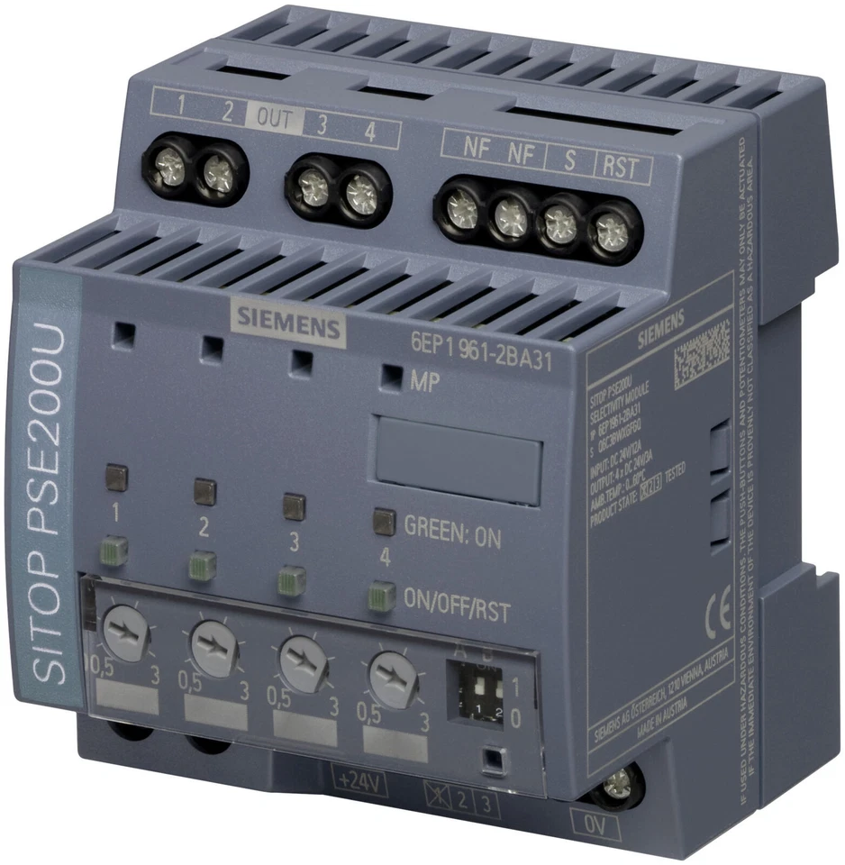 Siemens SITOP PSE200U 3 A Modulo di selettività 4 canali Ingresso: DC 24 V/12 A - Immagine 1 di 1
