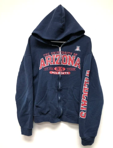 Russel Mens Blue Full Zip Hooded Jacket Coat - NCAA Arizona Wildcats - Size M Cover