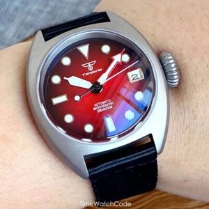 Ti-2 Titanium Turtle Watch for Men NH35A Automatic Red Waterproof Sapphire 36mm - Picture 1 of 6