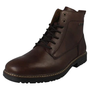 Mens Rieker Combat Zip & Lace Fastening Fleece Lined R-Tex Ankle Boots *33143* - Picture 1 of 10