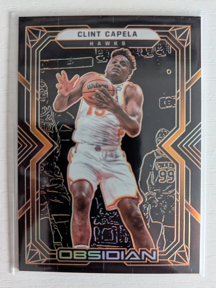 Clint Capela 2021-22 Panini Obsidian Electric Etch Orange SN #/50 #66 - Image 1 of 2