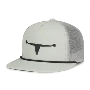 American Cattle Co. Bull Spurs Icon Mesh Snapback Mütze schwarzes Logo auf grau  - Bild 1 von 7