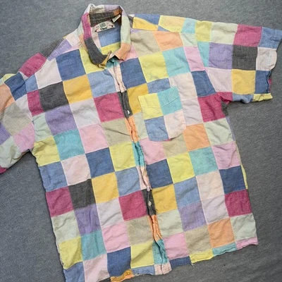 Vintage Orvis Shirt Mens Large Indian Madras Patchwork Colorful Button Down - Image 1 of 4