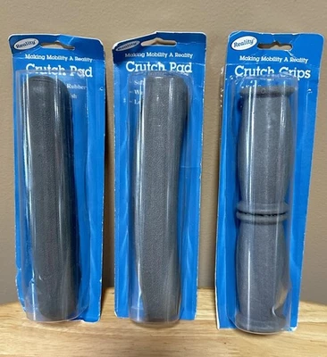 Reality Replacement Crutch Parts ~ Rubber Underarm Pads & Hand Grips Cushions - Image 1 of 2