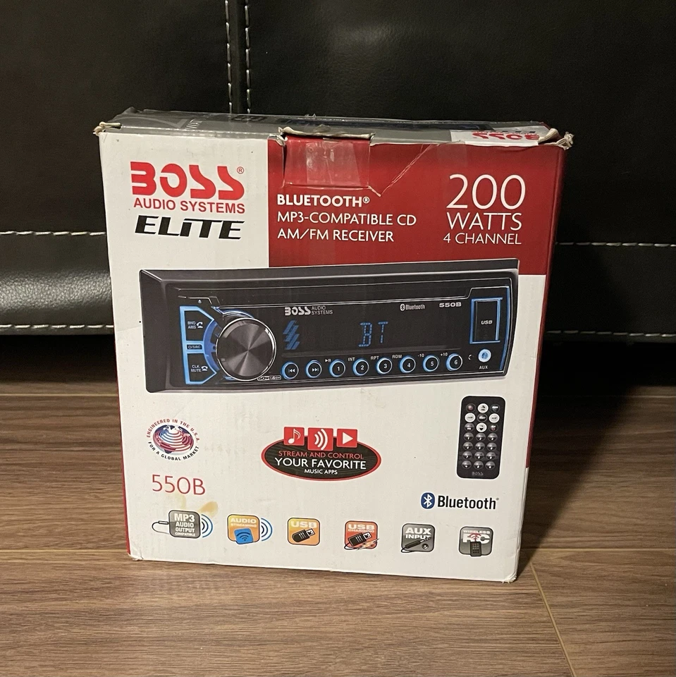 BOSS Elite 550B Car Receiver - Single Din, Blueooth, CD / MP3 / USB, Radio • NOB - Image 1 of 4