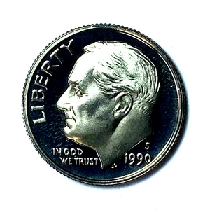 1990 S 10c Roosevelt Proof Dime Ten Cents San Francisco - Picture 1 of 2