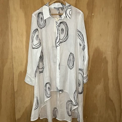 Hammock & Vine Coil Print Hi Lo Collared Shirt Size XL BNWT - image 1 of 4