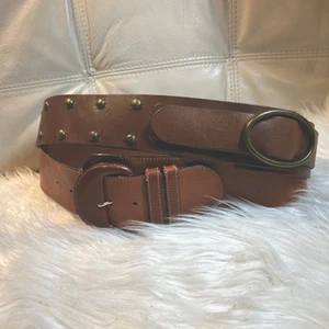 Cinturón Vintage Bloomingdales Lthr Cinturón Cintura Ancha Mujer S M Italia Tachuelas Lote De 2 - Imagen 1 de 15