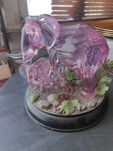 Blake Jensen Lighted Mother And Baby Elephant Figurine With Swarovski Crystals - Picture 1 of 19