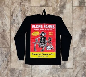 T-SHIRT A MANICHE LUNGHE IMPORTAZIONE/ESPORTAZIONE VLONE FARMS MEDIA - Foto 1 di 9