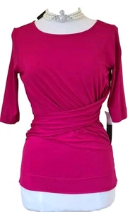 Vivienne Westwood Top red Jersey stretch draped half sleeve Size L UK 10 12 New - Picture 1 of 12