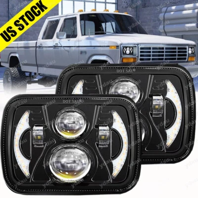 Faros LED de 7x6" para Ford F-150 F-250 F-350 1978-1986 señal de giro alta/baja DRL Foto 1 de 4