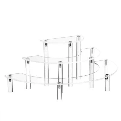 Elevador de exhibición de acrílico de 3 niveles soporte para cupcakes elevadores soporte para perfume de media luna Foto 1 de 4