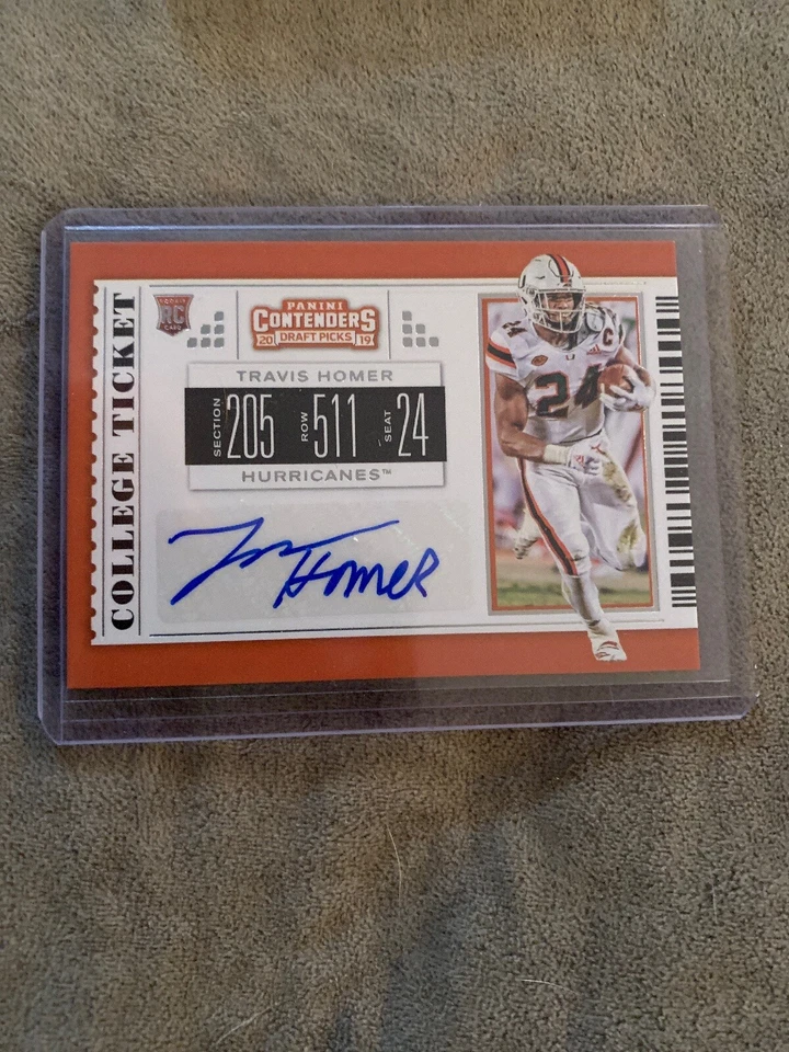 2019 Panini Contenders Draft TRAVIS HOMER Auto Autograph RC - Miami - Image 1 of 2