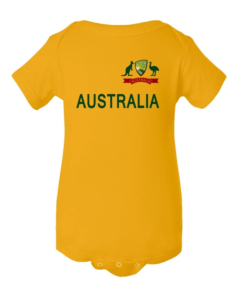 Cricket Australia Jersey Style Fans Supporter Little Infant Baby Bodysuit - Image 1 of 1