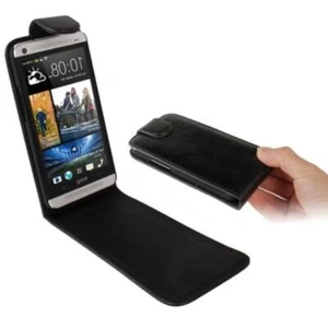 Schutzhülle Flip Tasche für Handy HTC One M7 Schwarz - Bild 1 von 4