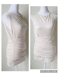 A'nue Ligne Stretch Tank Top Shell Small Rüschen Ärmellos Tactel Lycra Mischung - Bild 1 von 9