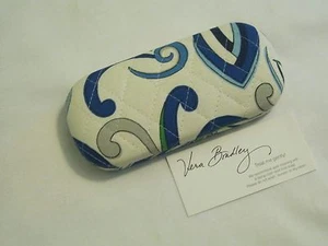 Vera Bradley MEDITERRANEAN WHITE Single Hard EYEGLASSES SUNGLASSES Eye CASE NWOT - Picture 1 of 5