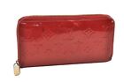 Authentic Louis Vuitton Vernis Zippy Wallet Long Purse Red M91981 LV 4097I