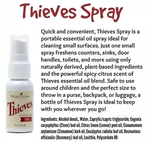 ** Young Living Essential Oils ** Thieves Spray 29.5 ml Cleaning Small Surfaces - Picture 1 of 3