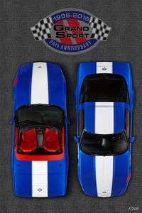1996 Grand Sport Corvette 20th Anniversary Art Print Poster - FREE Shipping - Picture 1 of 5