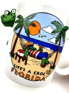 Tazza tazza Florida Lifes a croc gator CHIPPATA 1993 bevanda da collezione caffè tè - Foto 1 di 8