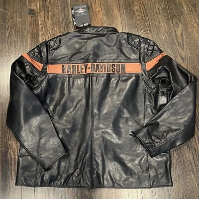 Chaqueta de cuero Harley Davidson Victory Sweep para hombre talla 2XL Foto 1 de 4