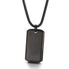 With Chain Dogtag Necklace Black Silver Gold Neck Collar Rectangle Pendant  Men