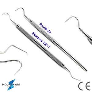 Dental Explorer 23/17A Probe 23 Dentist Hygiene Tooth Cleaning Instruments Kit - Picture 1 of 3