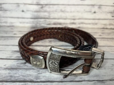 Cinturón de cuero concho tachonado espiga marrón Brighton de colección para mujer talla 26-28 Foto 1 de 4