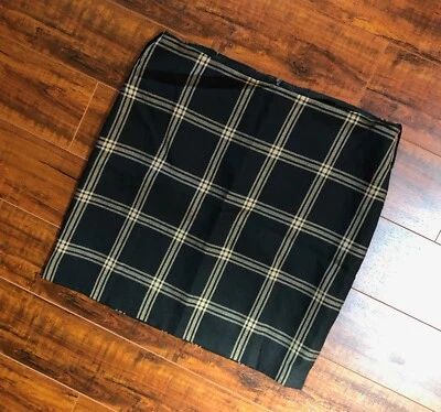 Mini-saia social INC International Concepts tamanho 8 xadrez preto e bronzeado versátil  - Imagem 1 de 4