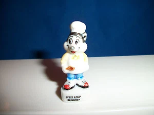 Li'l BAD WOLF CHEF COOK aus DREI 3 KLEINEN SCHWEINCHEN Mini Porzellan FEVES Figur - Bild 1 von 4