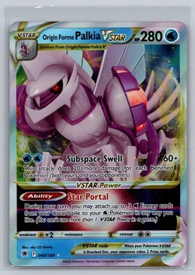 Pokemon Origin Forme Palkia VSTAR Ultra Rare SWSH10: Astral Radiance 040/189 NM - Image 1 of 2