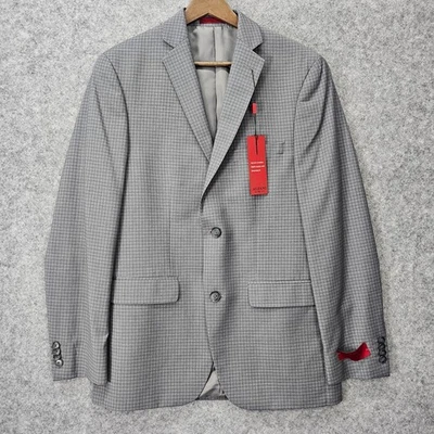 Mens Blazer Slim Fit 36R XS Gray Light ALFANI Plaid Sport Coat MACYS NEW $250 Foto 1 de 4